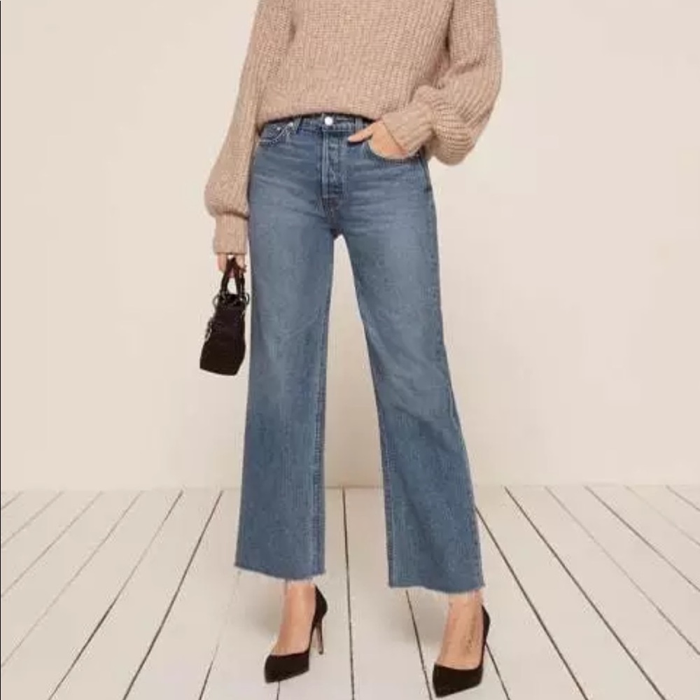 Reformation Petites Fawcett Jeans Celtic Wash Sz24